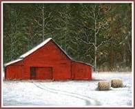 Painting of Barn by Mary Ann Vessey