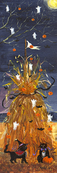Festive Haystack Painting by Mary Ann Vessey