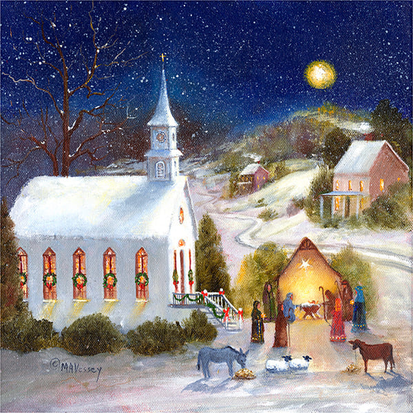 Holy Night Painting by Mary Ann Vessey