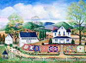 Country Quilts Mini Canvas Painting by Mary Ann Vessey