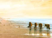 Morning Stroll Mini Canvas Painting by Mary Ann Vessey