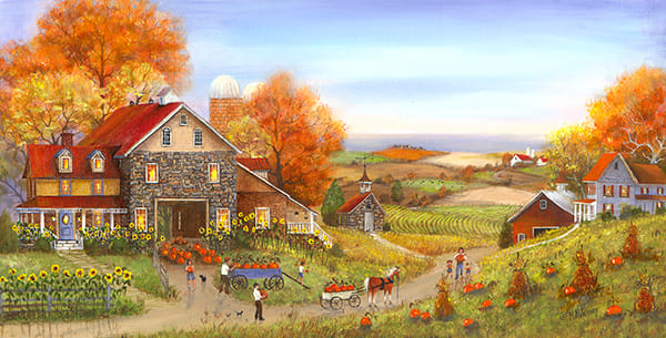 Peg's Sunny Sunflowers Painting by Mary Ann Vessey