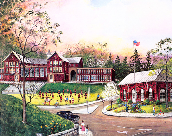Churchville and Thornrose Painting by Mary Ann Vessey