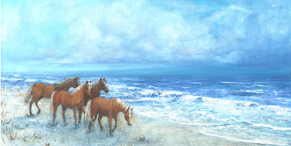 Just Crabbing Painting by Mary Ann Vessey