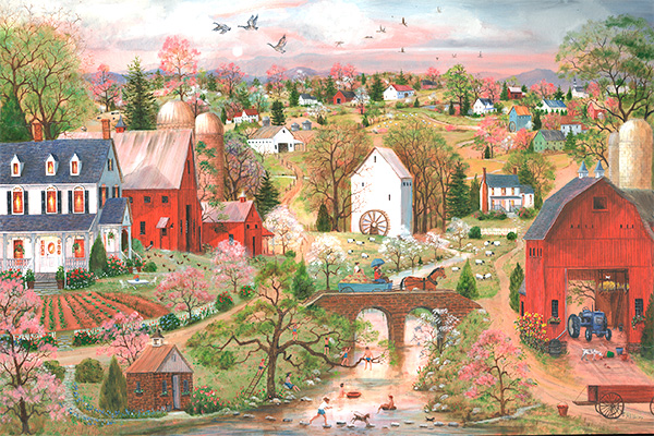 spring landscape painting